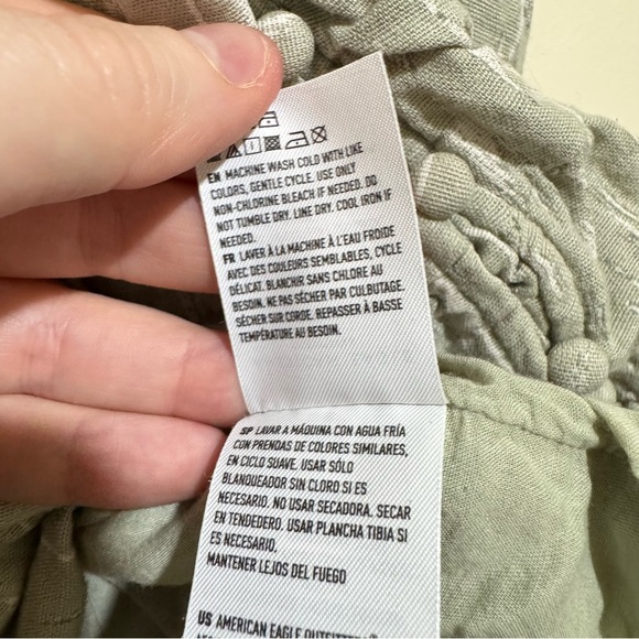 Women's American Eagle Green and Beige Sleeveless Baby Doll Midi Dress Size M - Picture 9 of 15